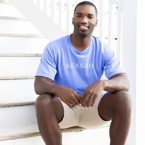 seaside purple blue tee